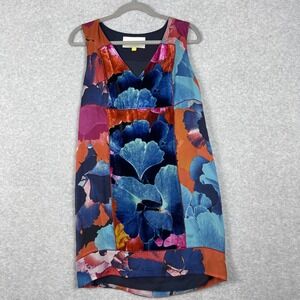 Anthropologie Leifsdottir Silk Velvet Shift Dress Womens Size 2 Boho Luxe Artsy